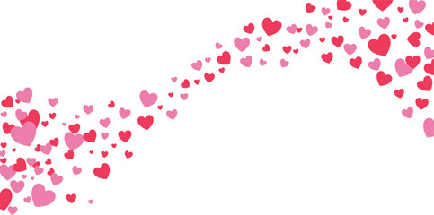 Heart border abstract isolated on transparent background