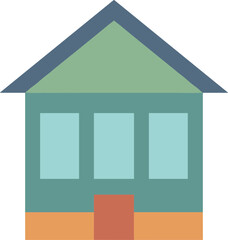 Simple colorful house icon vector illustration on a white background.