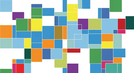 Abstract Colorful Geometric Squares and Rectangles Mosaic Background