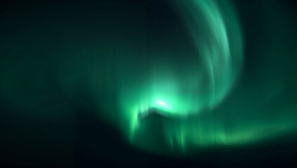 Mystical Green Aurora Borealis in Night Sky