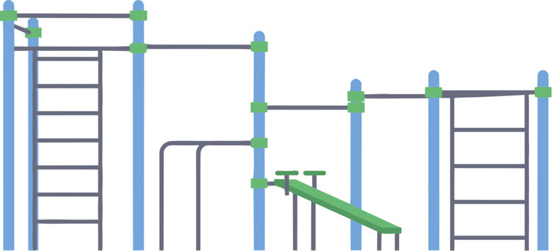 Outdoor calisthenics park equipment for street workout and fitness training.