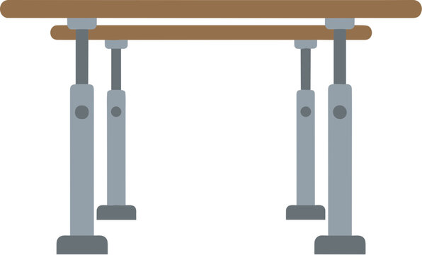 Vector illustration of parallel bars gymnastics equipment on a white background.