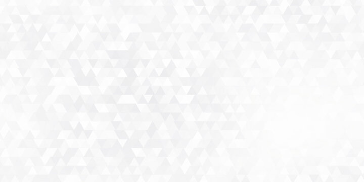 Seamless white triangles mosaic background, Silver geometric shapes pattern or abstract gradient triangular retro shapes,  illustration vector.