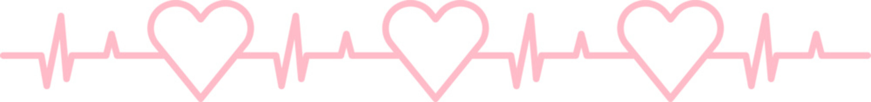Heart Beat Border Line Art