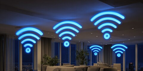 Wireless Internet Access Point Lights.