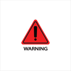 Red warning triangle icon with exclamation mark on white background, ideal for safety alerts, caution signs, hazard symbols, and warning graphics.