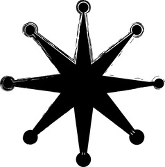 Grunge style set of star shapes. Element for design