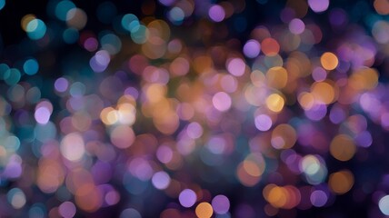 Vibrant bokeh city lights against twilight sky. Artificial intelligence image