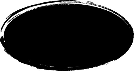 Oval brush painted ink. Grunge design elements
