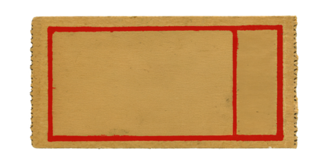 Raffle ticket mockup with transparent background. Vintage stub ticket.