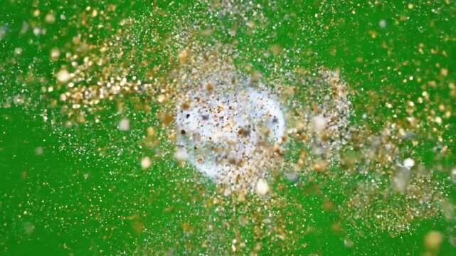 Glowing Ember Trail Unfolds with particle burst gently swirling around effect ad_ready green screen product reveal style featuring