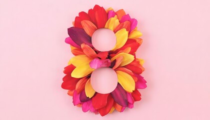 The number 8 is made of flower petals