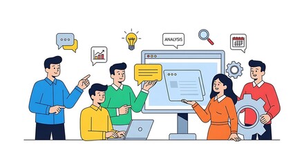 Teamwork and Collaboration in a Modern Office Environment.