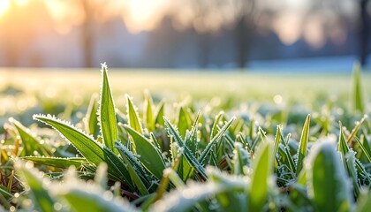 Frosty grass, morning glow