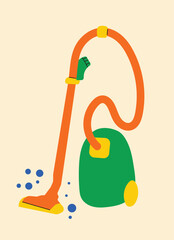 Illustration design wall art vacuum cleaner unique bold vibrant