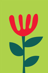 Design wall art poster flower red green