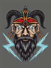 Powerful Viking Warrior with Lightning Gaze