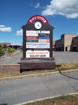 Orleans, ON, Canada-June 30,2025: A sign for "Place Centrum" on Centrum Blvd.

