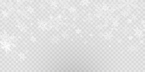 Simple heavy snowflakes design. Wintertime speck freeze shapes. Snowfall weather white blue illustration. Scattered snowflakes december theme. Snow hurricane landscape.	