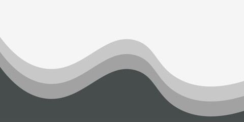 Elegant abstract vector background featuring smooth, flowing gray waves with a gradient effect on a silver metallic background. Ideal for use in web design, presentations, and print materials.