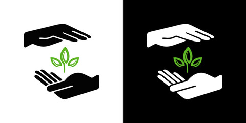 Hands nurturing a green plant symbolizing care and growth