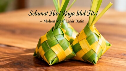 Eid al-Fitr Celebration Illustration with Golden Ornament