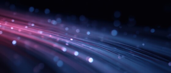 technology data stream concept with glowing motion trails