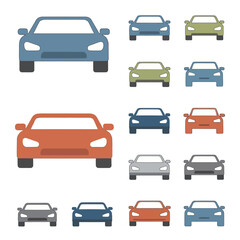 Fototapeta premium Collection of Various Colored Car Illustrations.