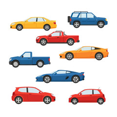 Colorful Cars Arranged in a Grid.