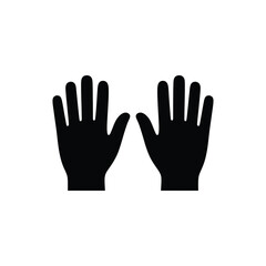 Obraz premium Two black human hands showing palms are displayed against a white background