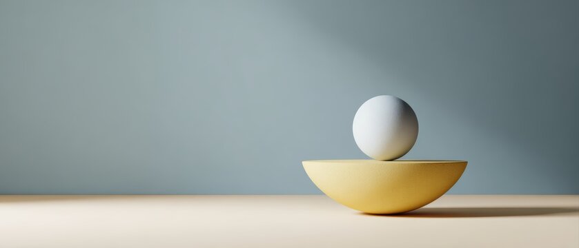 corporate stability concept with balanced abstract forms