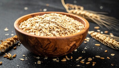rice in a wooden bowl