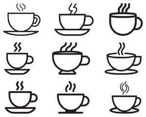 Obraz premium a coffee cup Icon black and white color vector design.