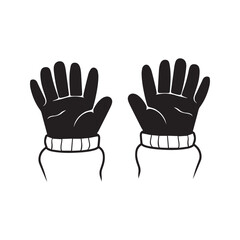 Fototapeta premium Hands Black and white icon illustration with palms facing forward.