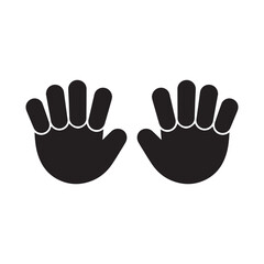 Obraz premium Hands Black and white icon illustration with palms facing forward.