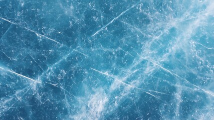 Lake Baikal Ice With Cracks and Frozen Bubbles