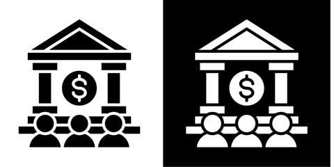 Institutional Investor Icon Set White Style Collection