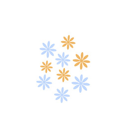 Group of Cute Colourful Flowers illustration art