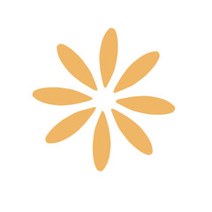 Golden petals with white centre Hand-drawn flower