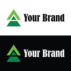 Green triangle logo vector design