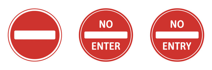 No Entry Sign Set, a professional pack including restricted access, traffic stop, prohibition, and safety symbols suitable for signage, public safety, and alert graphics