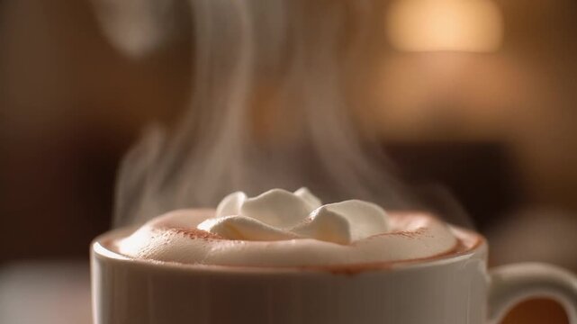 Cozy Warmth A Steaming Cup of Comfort with Whipped Cream