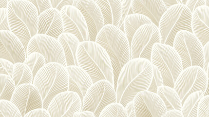 Soft hand drawn arcs resembling plant veins on pale background, organic pattern, neutral color, elegant and calming, nature inspired, seamless texture, abstract leaf motif