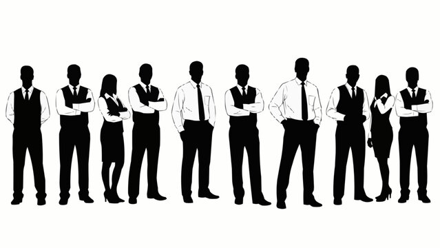 Diverse group of business professionals standing confidently together. - Powered by Adobe