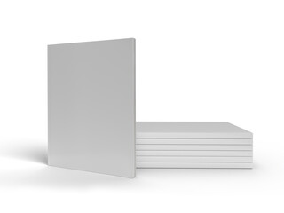 Blank Magazine or Book cover mockup design isolated on white background. Template for presentation a publisher, notebook, catalogs, brochures, magazines, diary, journal, booklet or publication