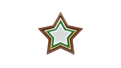 3D Star Icon on White Background