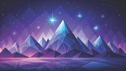 Flat geometric mountains vector background 