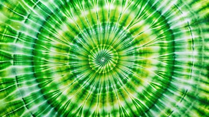 Fototapeta premium Vibrant green spiral tie dye fabric texture background pattern