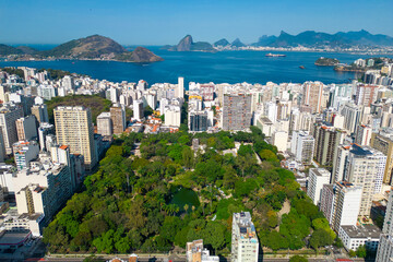 Aerial View of Icarai District in Niteroi City With Saint Benedict Park in the Middle