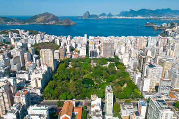 Aerial View of Icarai District in Niteroi City With Saint Benedict Park in the Middle